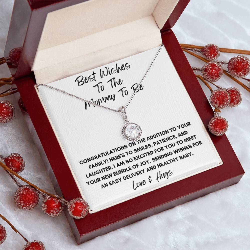Best Wishes To The Mommy To Be - Love & Hugs Mother's Day Eternal Hope Necklace