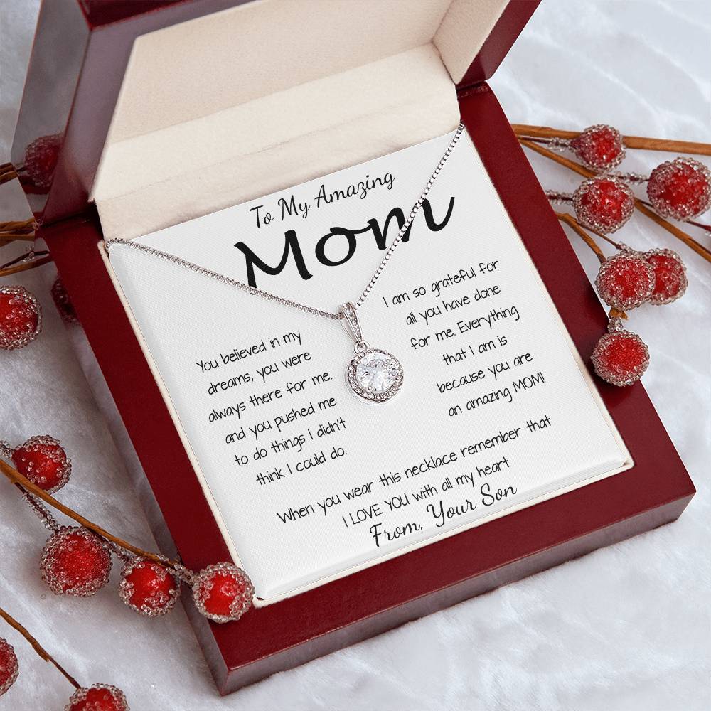 Mom Necklace - To Mom Necklace, Gift for Mom from Son Mother's Day Eternal Hope Necklace