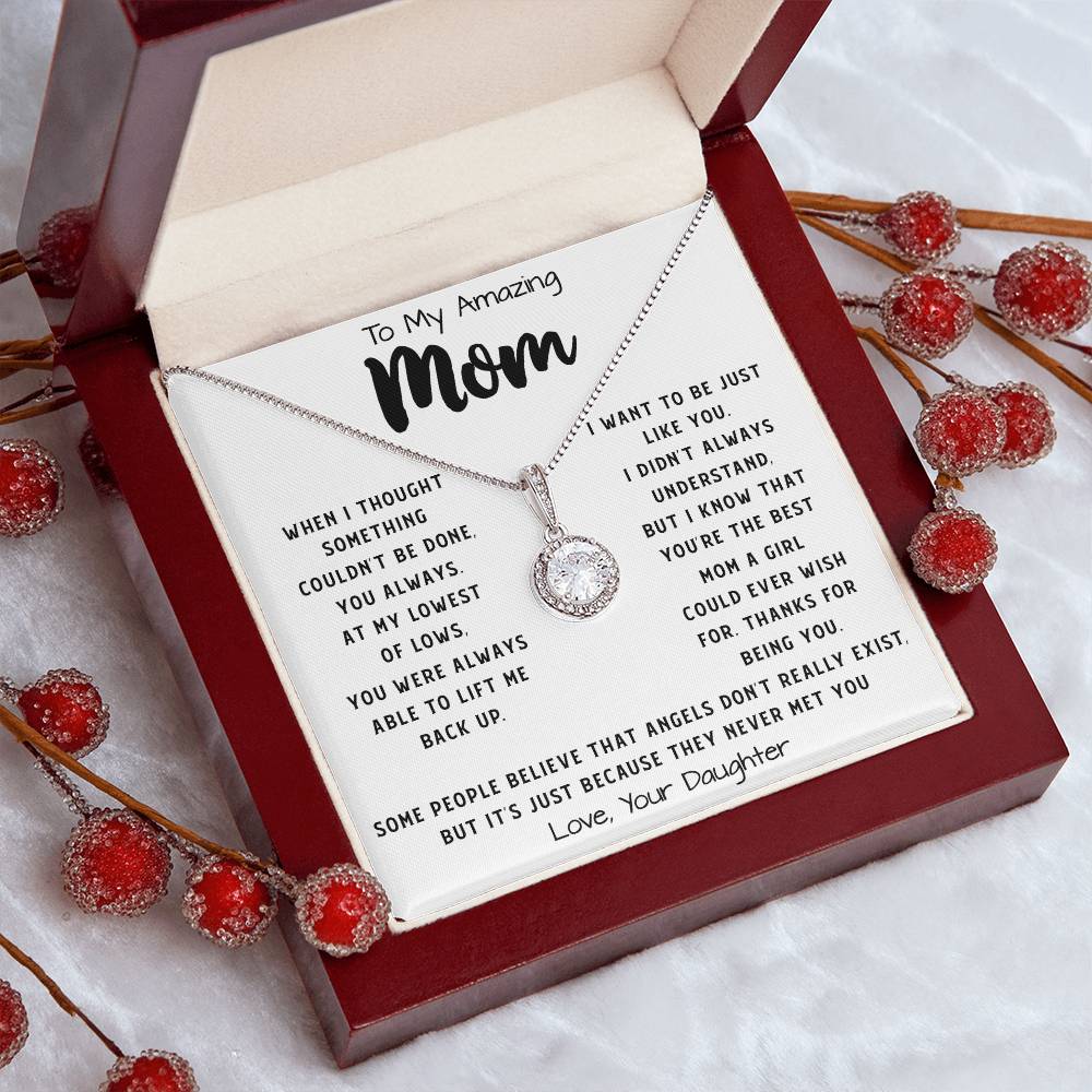 To My Amazing Mom Necklace From Son Little Boy You Taught Me Right Mom Birthday Gift For Her Mother's Day Necklace Mother's Day Eternal Hope Necklace