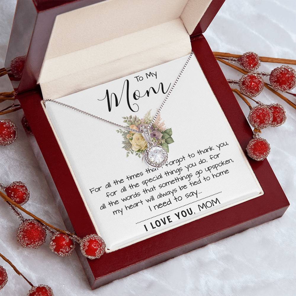 To My Mom - I Love You Mom, Mother's Day Necklace Mother's Day Eternal Hope Necklace