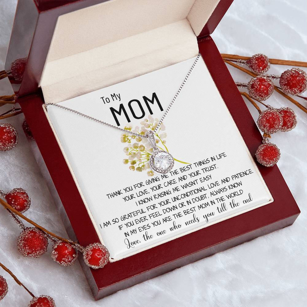 Mom Necklace Gift - To My Mom Necklace - Thank You For Giving Me The Best Things In Life Mother's Day Eternal Hope Necklace