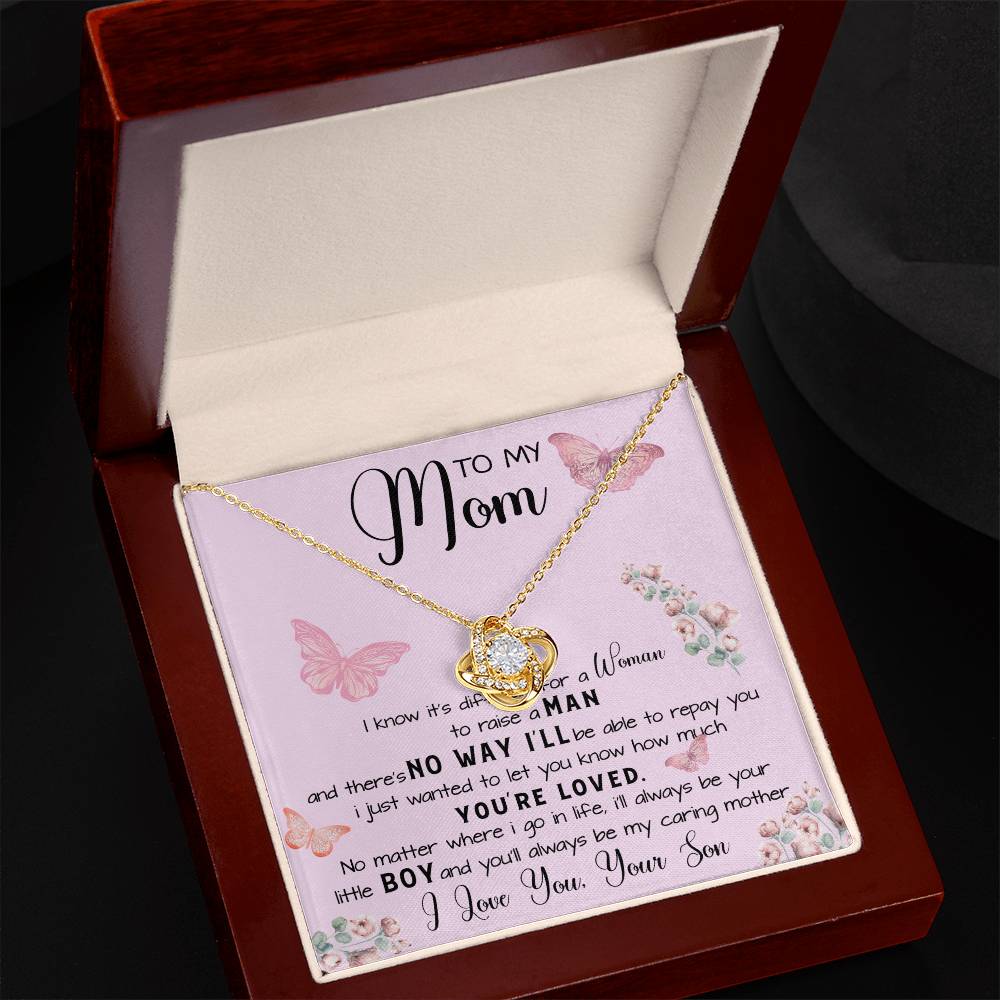 To My Mom Necklace Gift From Son Mother's Day Love Knot Necklace