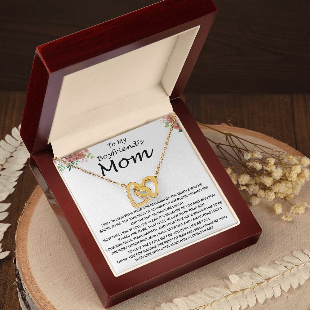 Mom Necklace, Mother-In-Law Necklace, Necklace Gift To My Boyfriend's Mom Gift, Future Mother-In-Law Necklace Mother's Day Interlocking Hearts Necklace