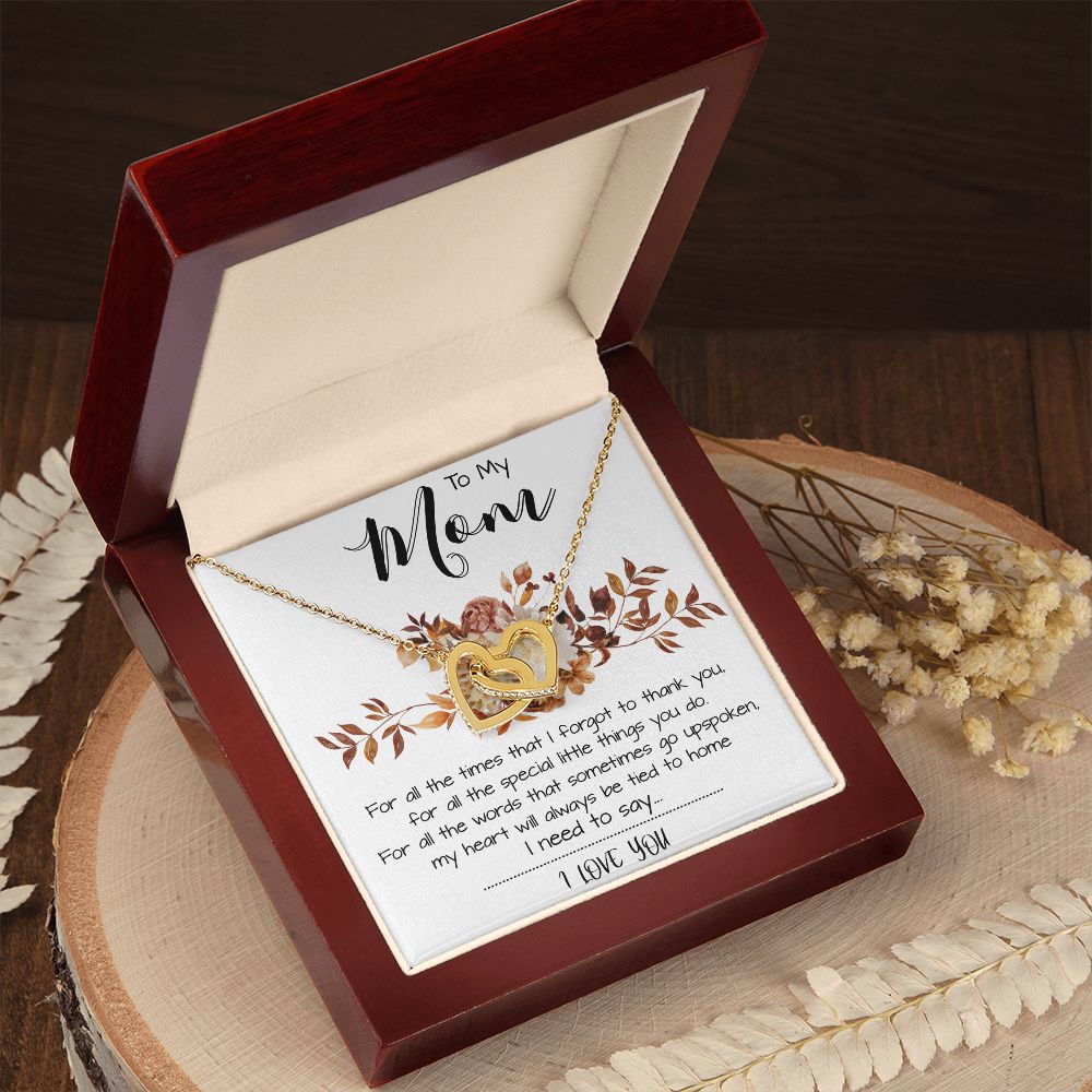 Mom Necklace, Mom Gift From Daughter, Mother Day Necklace Meaningful For Mom Christmas Gift For Mom Necklace Mother's Day Interlocking Hearts Necklace