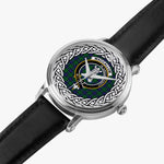 MacCallum Scottish Clan Tartan Crest Badge Silver Automatic Watch Size 46mm