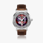 Brown/ Broun Scottish Clan Tartan Crest Badge Silver Automatic Watch Size 46mm