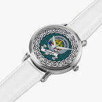 Douglas Scottish Clan Tartan Crest Badge Silver Automatic Watch Size 46mm