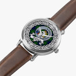 Oliphant Scottish Clan Tartan Crest Badge Silver Automatic Watch Size 46mm