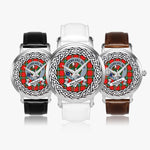 Maclaine Scottish Clan Tartan Crest Badge Silver Automatic Watch Size 46mm