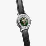 Kirkcaldy Scottish Clan Tartan Crest Badge Silver Automatic Watch Size 46mm
