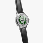 Maclean Scottish Clan Tartan Crest Badge Old Silver Automatic Watch Size 46mm