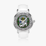 Gray Scottish Clan Tartan Crest Badge Silver Automatic Watch Size 46mm