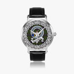 MacMillan Scottish Clan Tartan Crest Badge Silver Automatic Watch Size 46mm