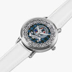 Cockburn Scottish Clan Tartan Crest Badge Silver Automatic Watch Size 46mm