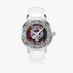 Donaldson Scottish Clan Tartan Crest Badge Silver Automatic Watch Size 46mm