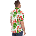 Men Hawaiian Shirt Flamingo Garden Hawaiian Men Short Sleeve Shirt