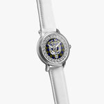 Scottish Muir Clan Tartan Crest Badge Silver Automatic Watch Size 46mm