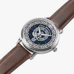 MacInnes Clan Tartan Crest Badge Silver Automatic Watch Size 46mm