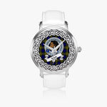Muir Scottish Clan Tartan Crest Badge Silver Automatic Watch Size 46mm