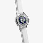 Lambie Scottish Clan Tartan Crest Badge Silver Automatic Watch Size 46mm