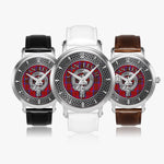 Clan Leslie Crest & Tartan Knot Sterling Silver Unisex Automatic Watch (Silver) Size 46mm