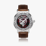 Macdonnell Scottish Clan Tartan Crest Badge Silver Automatic Watch Size 46mm