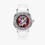 MacQueen Scottish Clan Tartan Crest Badge Silver Automatic Watch Size 46mm