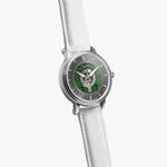 Clan Kinnear Crest & Tartan Knot Sterling Silver Unisex Automatic Watch (Silver) Size 46mm