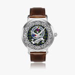 Fergusson Scottish Clan Tartan Crest Badge Silver Automatic Watch Size 46mm