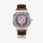 Scottish Crawford Clan Tartan Crest Badge Silver Automatic Watch Size 46mm
