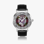 Beaton Scottish Clan Tartan Crest Badge Silver Automatic Watch Size 46mm