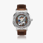 Shaw Of Sauchie Scottish Clan Tartan Crest Badge Silver Automatic Watch Size 46mm