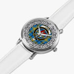 Laing Scottish Clan Tartan Crest Badge Silver Automatic Watch Size 46mm