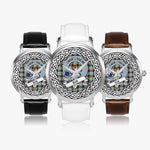 Bell Scottish Clan Tartan Crest Badge Silver Automatic Watch Size 46mm