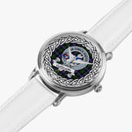 Galbraith Scottish Clan Tartan Crest Badge Silver Automatic Watch Size 46mm