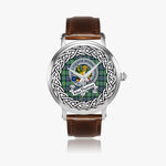MacThomas Scottish Clan Tartan Crest Badge Silver Automatic Watch Size 46mm