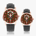 Scottish Boyd Modern Family Crest Quartz Watch With Leather Strap - Tartan Watch Instafamous Quartz Leather Strap Plaid Watch