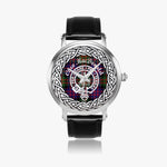 Scottish MacDonald Clan Tartan Crest Badge Silver Automatic Watch Size 46mm