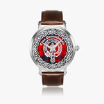 Donnachaidh Scottish Clan Tartan Crest Badge Silver Automatic Watch Size 46mm