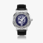 Scottish Fleming Clan Tartan Crest Badge Silver Automatic Watch Size 46mm