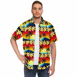 Men Hawaiian Shirt Blue Wave at Sunrise Hawaiian Men Short Sleeve Shirt