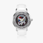 Macdonalds Of Donald Scottish Clan Tartan Crest Badge Silver Automatic Watch Size 46mm