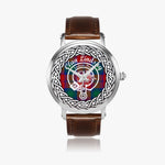 Lindsay Scottish Clan Tartan Crest Badge Old Silver Automatic Watch Size 46mm