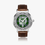 Scottish Pringle Clan Tartan Crest Badge Silver Automatic Watch Size 46mm