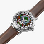 Kinninmont Scottish Clan Tartan Crest Badge Silver Automatic Watch Size 46mm