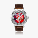 Scottish Haig Clan Tartan Crest Badge Silver Automatic Watch Size 46mm