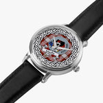 MacFie Scottish Clan Tartan Crest Badge Silver Automatic Watch Size 46mm