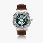 Scottish Bannerman Clan Tartan Crest Badge Silver Automatic Watch Size 46mm