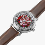 MacAlister Scottish Clan Tartan Crest Badge Old Silver Automatic Watch Size 46mm