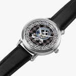 Moffat Scottish Clan Tartan Crest Badge Silver Automatic Watch Size 46mm